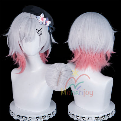 Monenjoy 魔法少女ノ魔女裁判　桜羽 エマ　 かつら　34cm　少女　囚人番号658　コスプレ　ふんわり　自然感　まのさば ウィッグ　鬘　コスプレ道具