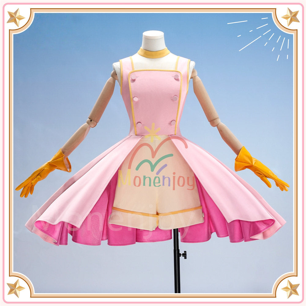カードキャプターさくら　木之本 桜　CCさくら 戦闘服　ドレス　ピンク色　帽子付 クロウカード編 Monenjoy
