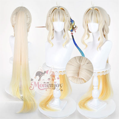 Monenjoy 鳴潮 スイスイ（穂穂）コスプレウィッグ 100cm 耐熱ロングカツラ 本体50cm＋ロングポニーテール 自然感 高品質 フリーサイズ Wuthering Waves Wig