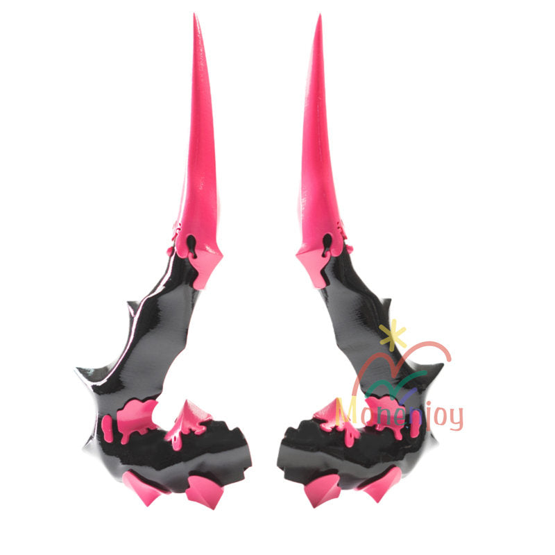 Monenjoy　アークナイツ：エンドフィールド　イヴォンヌ　角　PLA材質　ピンク色　ヘアアクセサリー　コスプレ道具　