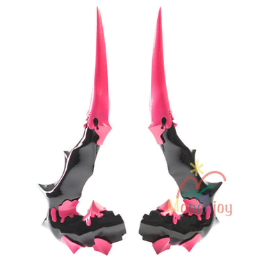 Monenjoy　アークナイツ：エンドフィールド　イヴォンヌ　角　PLA材質　ピンク色　ヘアアクセサリー　コスプレ道具　