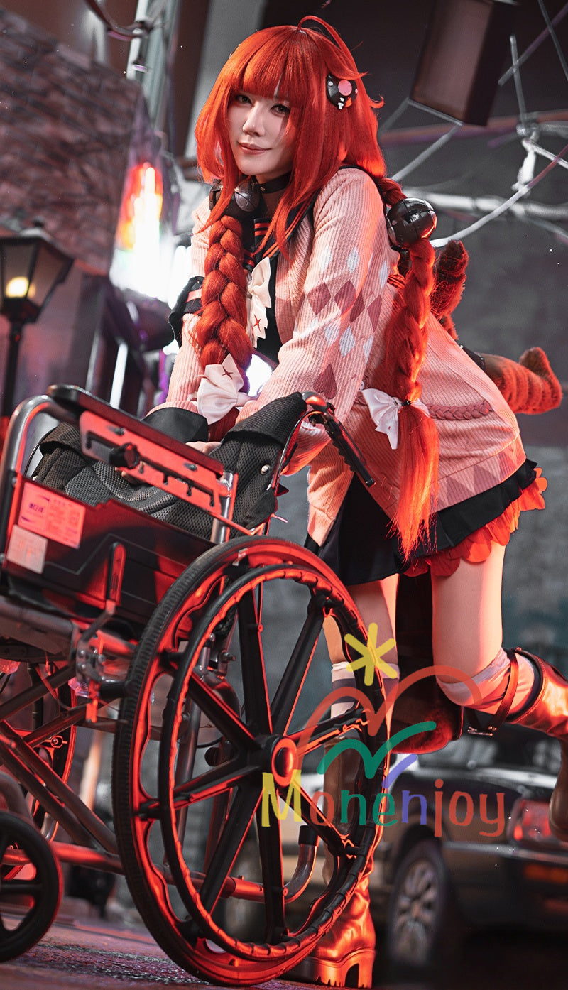 Monenjoy Zenless Zone Zero Ukinami Yuzuha ชุดคอสเพลย์ ชุดกะลาสี Kaidanya พร้อมกระเป๋าและเครื่องประดับผม กระโปรงสั้น หาง Tanuki และชุด Kamachi (อุปกรณ์เสริม) สำหรับกิจกรรมและของเล่น มีตุ๊กตา Tanuki (อุปกรณ์เสริม) จำหน่าย