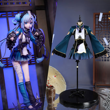 Monenjoy　初音ミク　キョンシー コスプレ衣装　マジカルミライ 妖しげで可憐なキョンシーVer.　コスチューム　イベント　髪飾り付