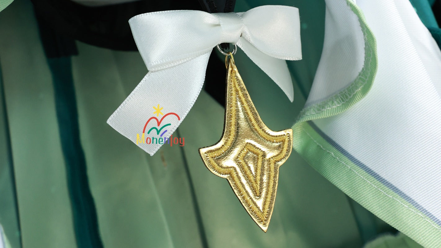 原神　エミリエ　コスプレ衣装　コスチューム　エメラルドフゼア　｜3D樹脂香水瓶・金属製神の眼付属｜MONENJOY - Monenjoy