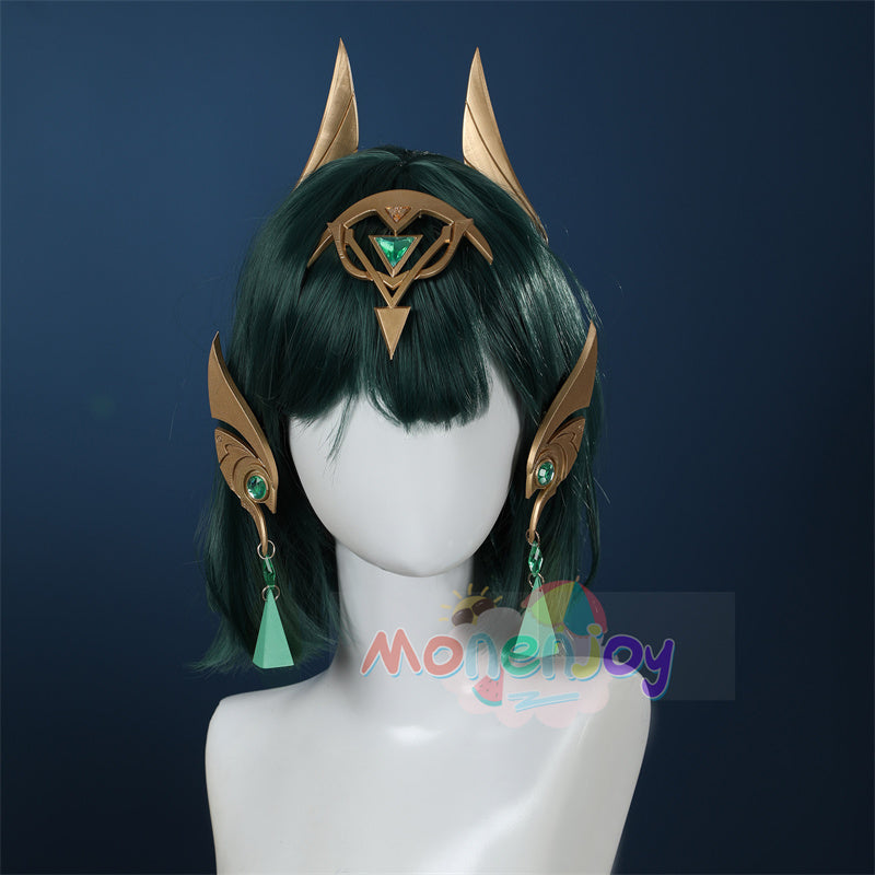 Monenjoy　原神　ネフェル コスプレ　砂に埋もれた秘話　ナド・クライ 　Ver.LunaⅡ　コスプレ衣装　Nefer コスチューム　髪飾り付　コスチューム