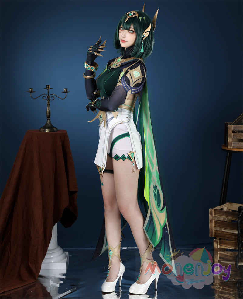 Monenjoy　原神　ネフェル コスプレ　砂に埋もれた秘話　ナド・クライ 　Ver.LunaⅡ　コスプレ衣装　Nefer コスチューム　髪飾り付　コスチューム