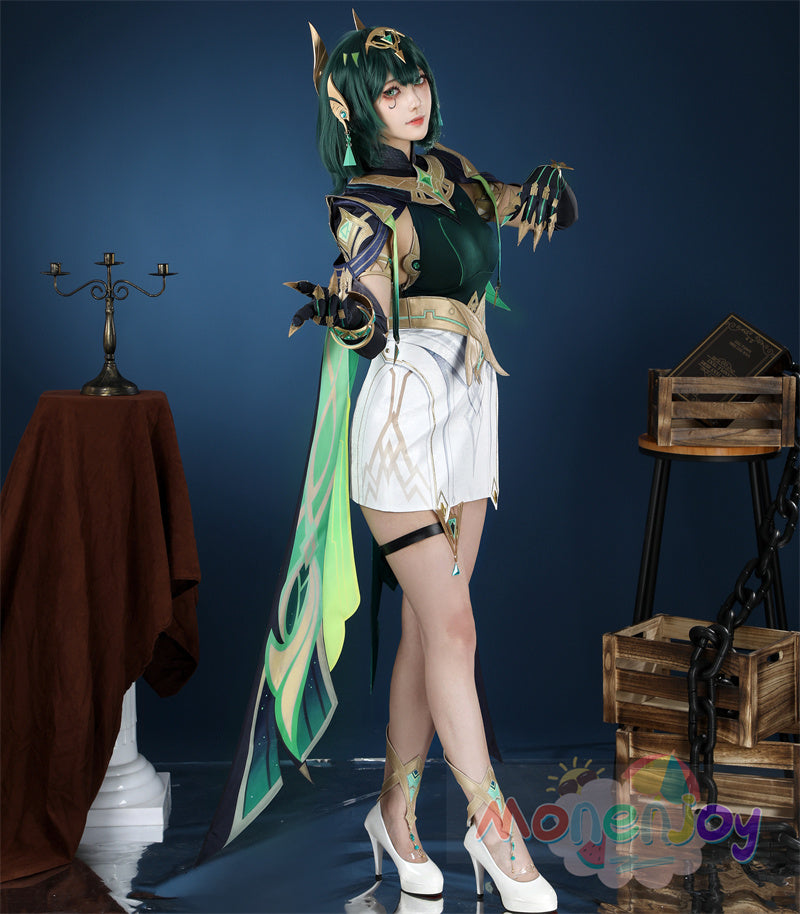 Monenjoy　原神　ネフェル コスプレ　砂に埋もれた秘話　ナド・クライ 　Ver.LunaⅡ　コスプレ衣装　Nefer コスチューム　髪飾り付　コスチューム