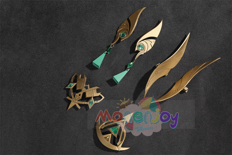 Monenjoy　原神　ネフェル コスプレ　砂に埋もれた秘話　ナド・クライ 　Ver.LunaⅡ　コスプレ衣装　Nefer コスチューム　髪飾り付　コスチューム