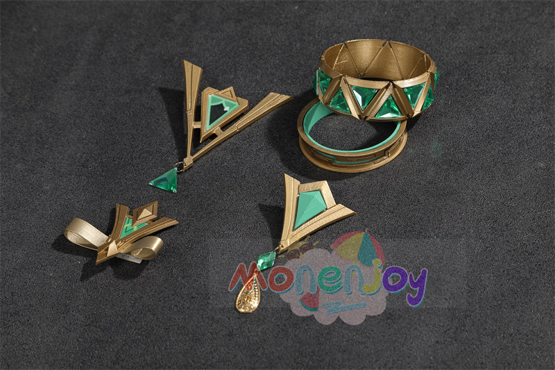 Monenjoy　原神　ネフェル コスプレ　砂に埋もれた秘話　ナド・クライ 　Ver.LunaⅡ　コスプレ衣装　Nefer コスチューム　髪飾り付　コスチューム