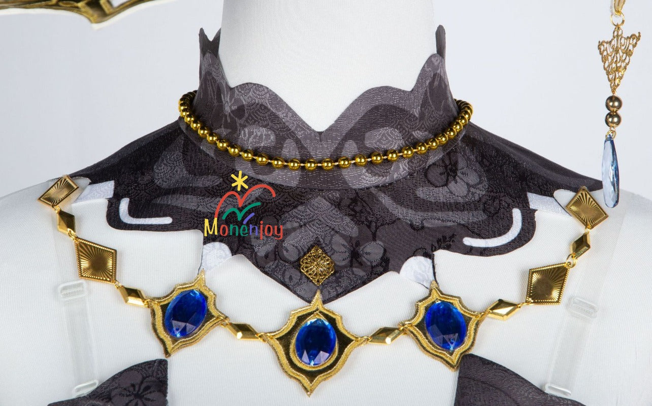 原神ナヴィア コスプレ衣装　立体3d樹脂装飾＋帽子付属　高弾性マットレザー採用｜MONENJOY   - Monenjoy