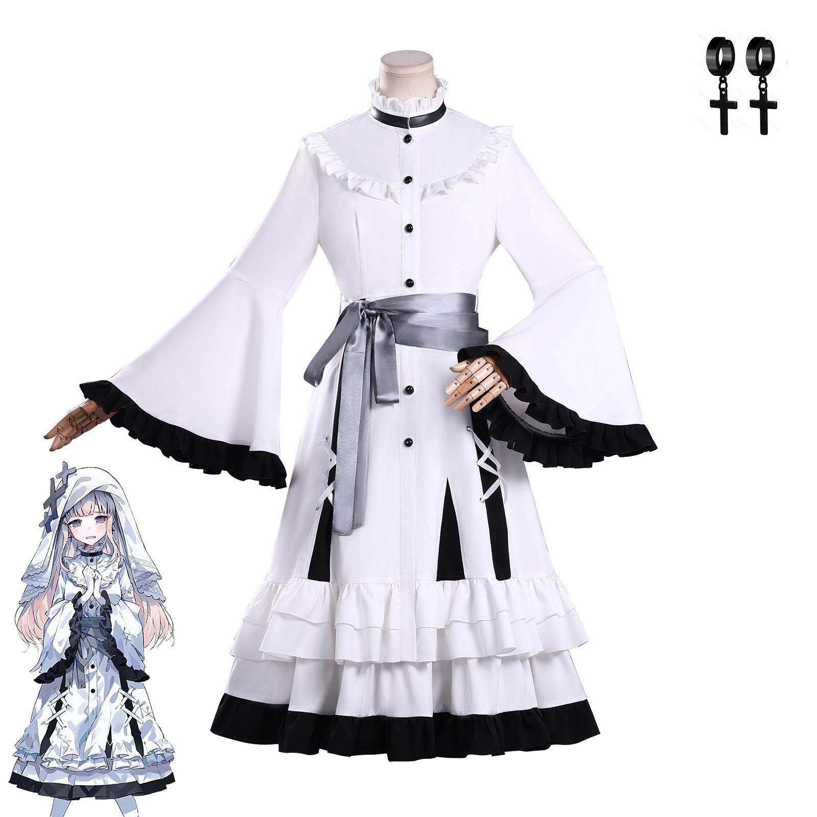 Monenjoy 魔法少女ノ魔女裁判　氷上メルル　コスプレ衣装　ドレス　ワンピース　ハロウィン｜まのさば MONENJOY