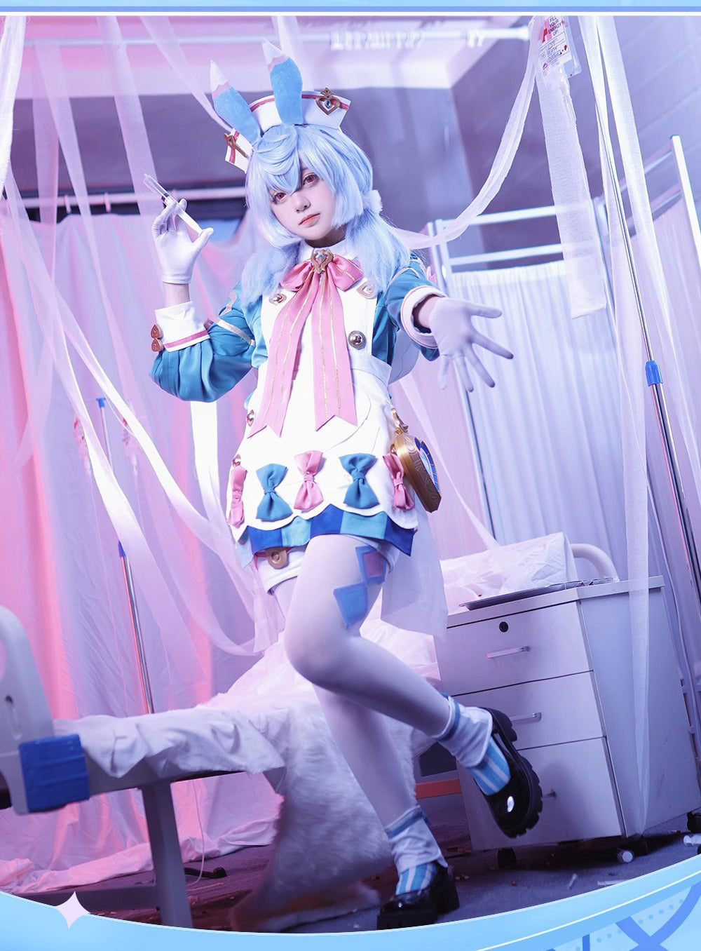 Monenjoy　原神　龍の愛娘　フォンテーヌ　シグウィン　ふわふわ尻尾付＋髪飾り＋金属パーツ　神の目 ネレイス座　コスチューム　 メロピデ要塞　衣装　ハロウィン　クリスマス　衣装　イベント　変装　cosplay　男女兼用 - Monenjoy