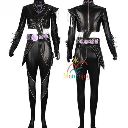 Monenjoy　KPOPガールズ! デーモン・ハンターズ　ルミ コスプレ衣装　Rumiコスモスーツ　黒色　人工革　戦闘服　Saja Boys KPop Demon Hunters　バトルスーツ　GS1960