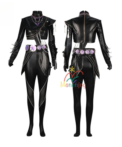 Monenjoy　KPOPガールズ! デーモン・ハンターズ　ルミ コスプレ衣装　Rumiコスモスーツ　黒色　人工革　戦闘服　Saja Boys KPop Demon Hunters　バトルスーツ　GS1960