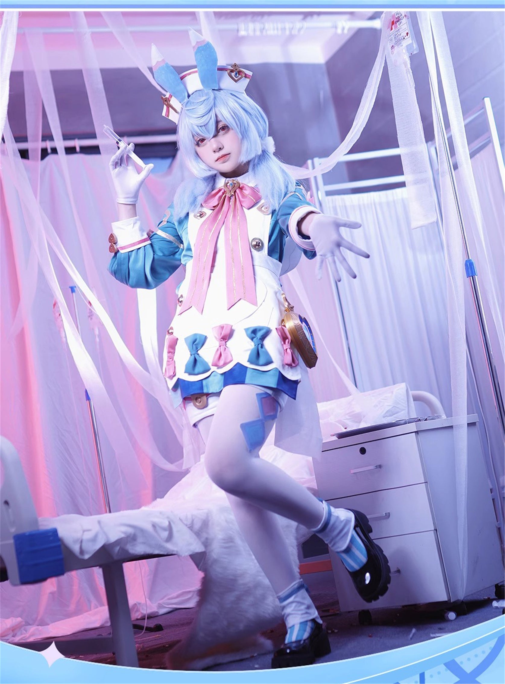 Monenjoy　原神　龍の愛娘　フォンテーヌ　シグウィン　ふわふわ尻尾付＋髪飾り＋金属パーツ　神の目 ネレイス座　コスチューム　 メロピデ要塞　衣装　ハロウィン　クリスマス　衣装　イベント　変装　cosplay　男女兼用 - Monenjoy