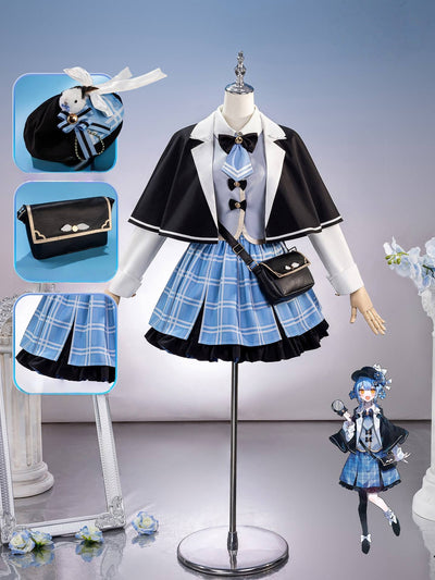 納品　Monenjoy　魔法少女ノ魔女裁判　まのさば 　橘 シェリー　コスプレ衣装　 名探偵　スカート　ユニフォーム　鞄＋帽子付 MONENJOY