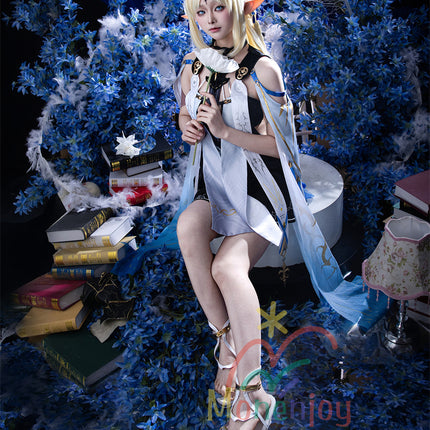 Monenjoy 鳴潮 カルテジアコスプレ衣装　 Cartethyia　フルールドリス 礼服　放浪騎士　豪華コス衣装　エルフ耳+黒キャミ+スパッツ付属 スカート色完全再現