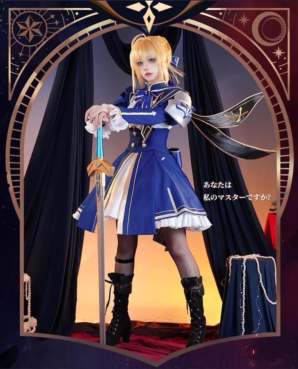 Monenjoy 崩壊スターレイル セイバー Saber　コスプレ衣装　ワンピース　戦闘服　ブルー色　イベントGS1423 - Monenjoy