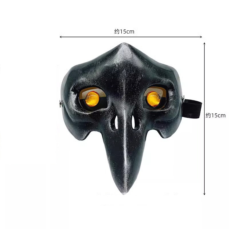 Monenjoy ツイステッドワンダーランド ツイステ コスプレ道具　学園長の仮面 マスク ディア・クロウリー カラス 鴉 PU製　撮影道具　コスチューム　イベント　仮装　ハロウィン　学園祭　周年祭　おもちゃ - Monenjoy