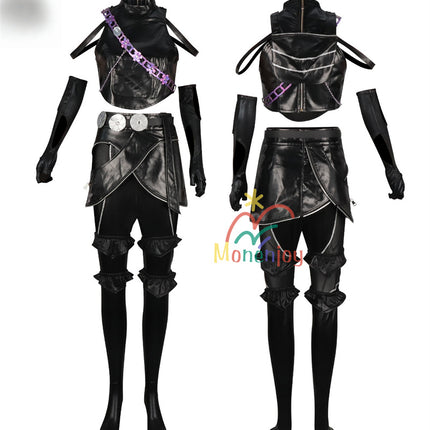 Monenjoy　KPOPガールズ! デーモン・ハンターズ 　ゾーイ　コスプレ衣装　Zoey　コスモスーツ　黒色　人工革　戦闘服　Saja Boys KPop Demon Hunters　バトルスーツ　GS1961