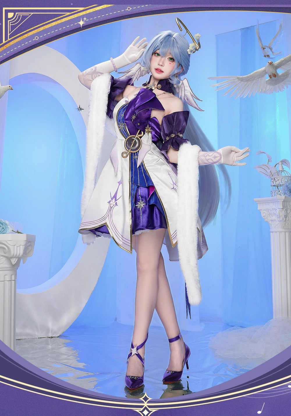 Monenjoy 崩壊スターレイル ロビン 洋服　礼服　コスプレ衣装　ワンピース　豪華3ｄアクセサリー　道具＋ウィッグ追加購入可能 - Monenjoy