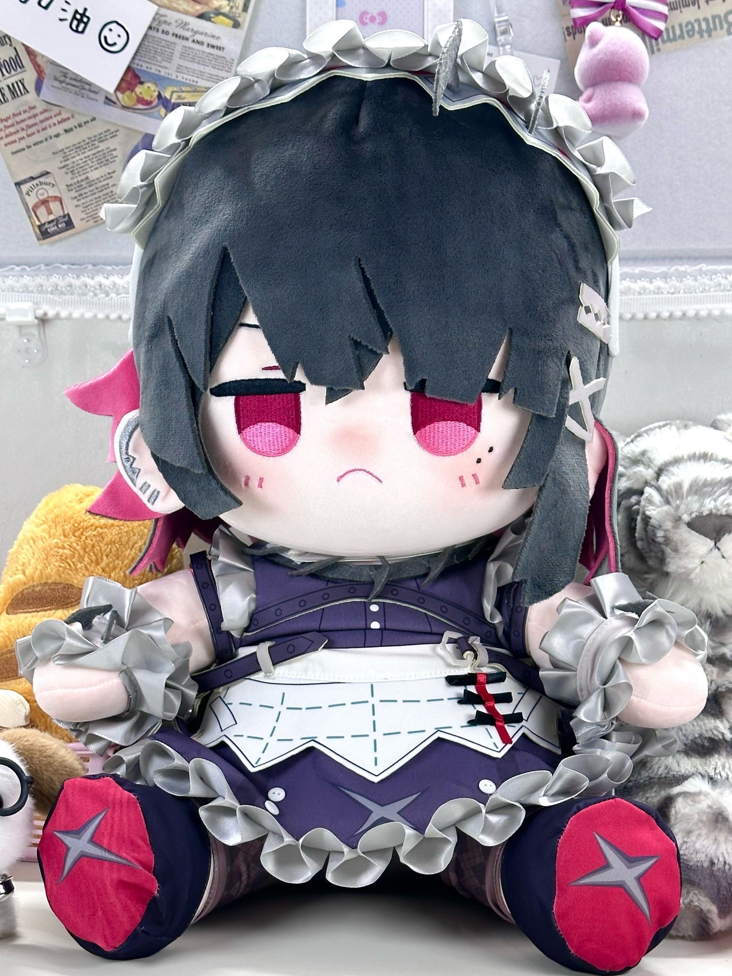 Monenjoy Zen-Zero Ellen Jo Body Pillow Cotton Doll, 40cm, Gift, Includes Tail, Accessories, and Interchangeable Clothes, Zen-Zero Zone Zero, Made to Order, Handmade in China 