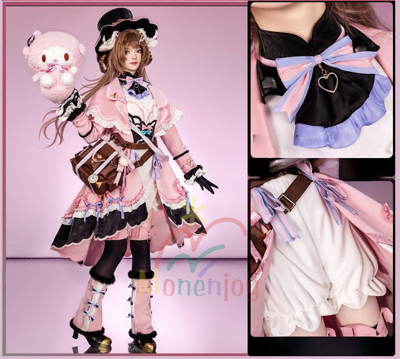 Monenjoy アークナイツ エンドフィールド エイヤフィヤトラ　コスプレ衣装　Eyjafjalla　コスチューム　帽子＋鞄追加　明日方舟 イースタンシリーズ