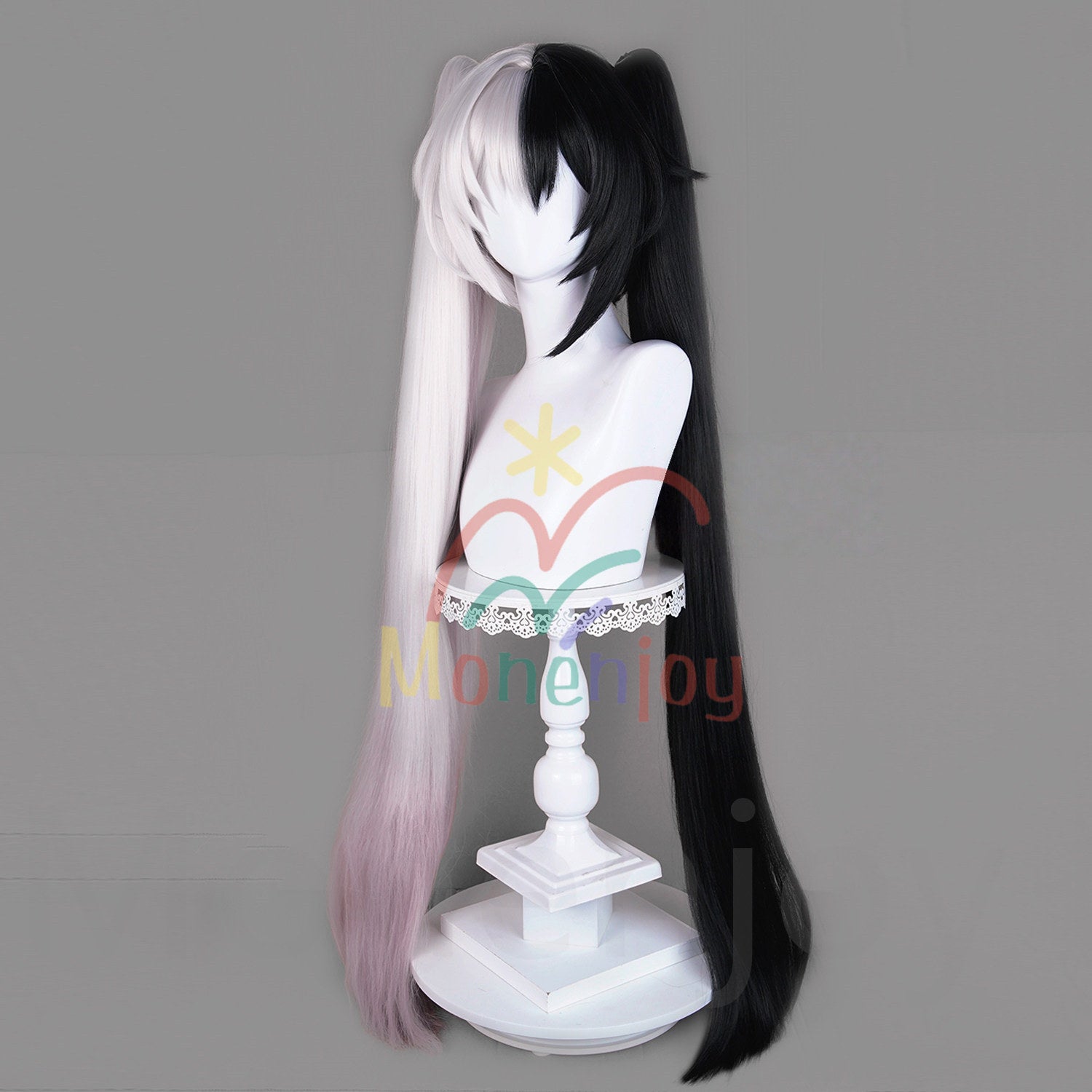 Monenjoy　崩壊スターレイル　火花大会　ウィッグ　カツラ　コスプレ道具　本体約30cm　付け毛のポニーテール長100cm　耐熱ウィッグ　イベント MONENJOY