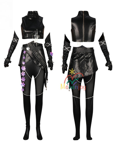 Monenjoy　KPOPガールズ! デーモン・ハンターズ ミラ　 コスプレ衣装　Mira　コスモスーツ　黒色　人工革　戦闘服　Saja Boys KPop Demon Hunters　バトルスーツ　GS1959　　