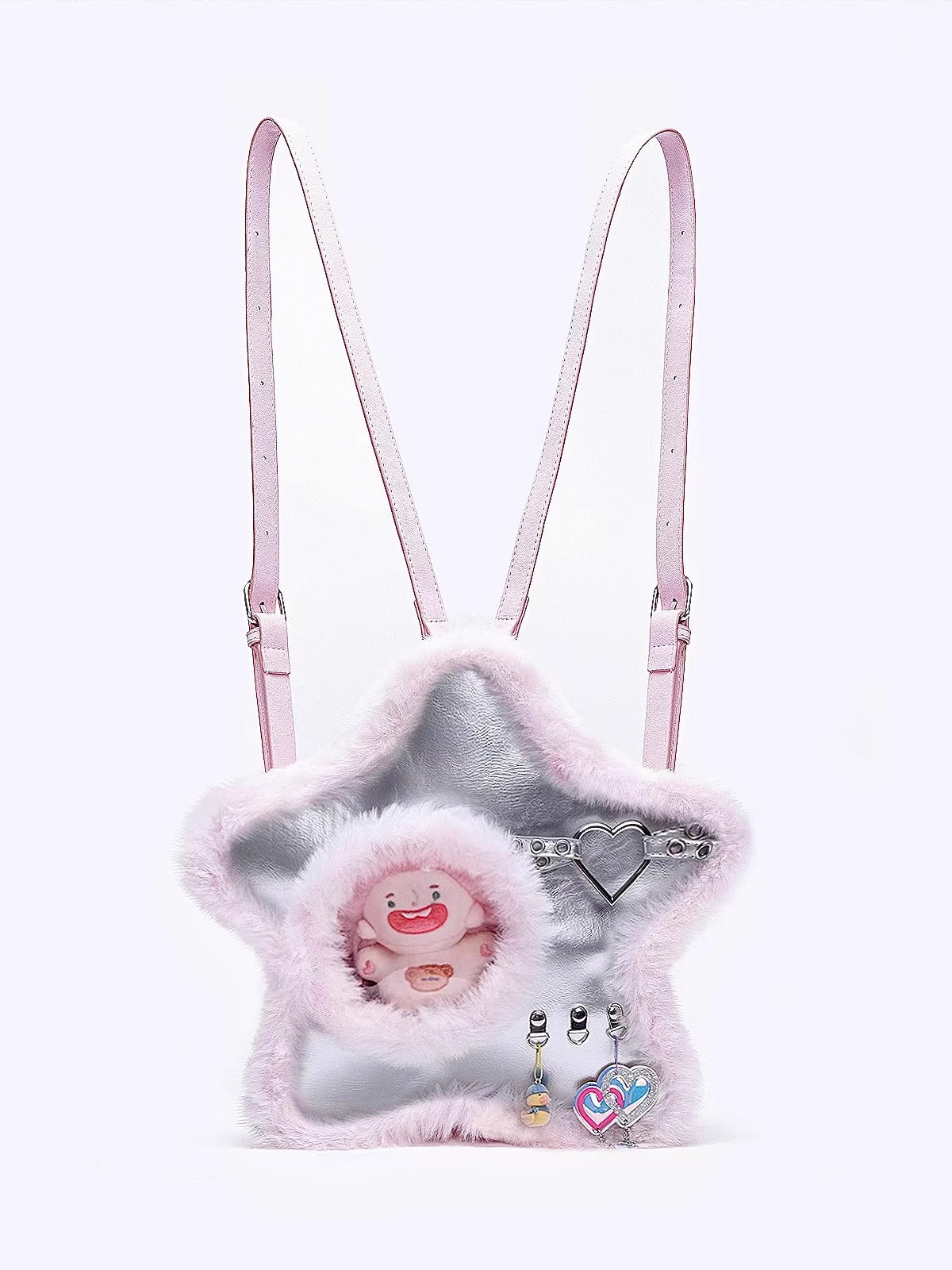 Monenjoy　痛バッグ　推し活に！ふわふわ五芒星クリア痛バッグ アニメ　地雷系　パンク　渋谷　原宿ファション　コスプレ　2次元　萌えグッズ　バックパック/リュック 可愛い　デザイン　装備品　アクセサリー - Monenjoy