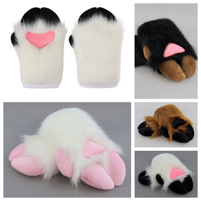 Monenjoy　ファースーツ 着ぐるみ　羊の着ぐるみ　ひつじ爪　手袋　アクセサリー　イベント　コスプレ衣装 もふもふ 動物 擬人観 獣人 GS1161 - Monenjoy