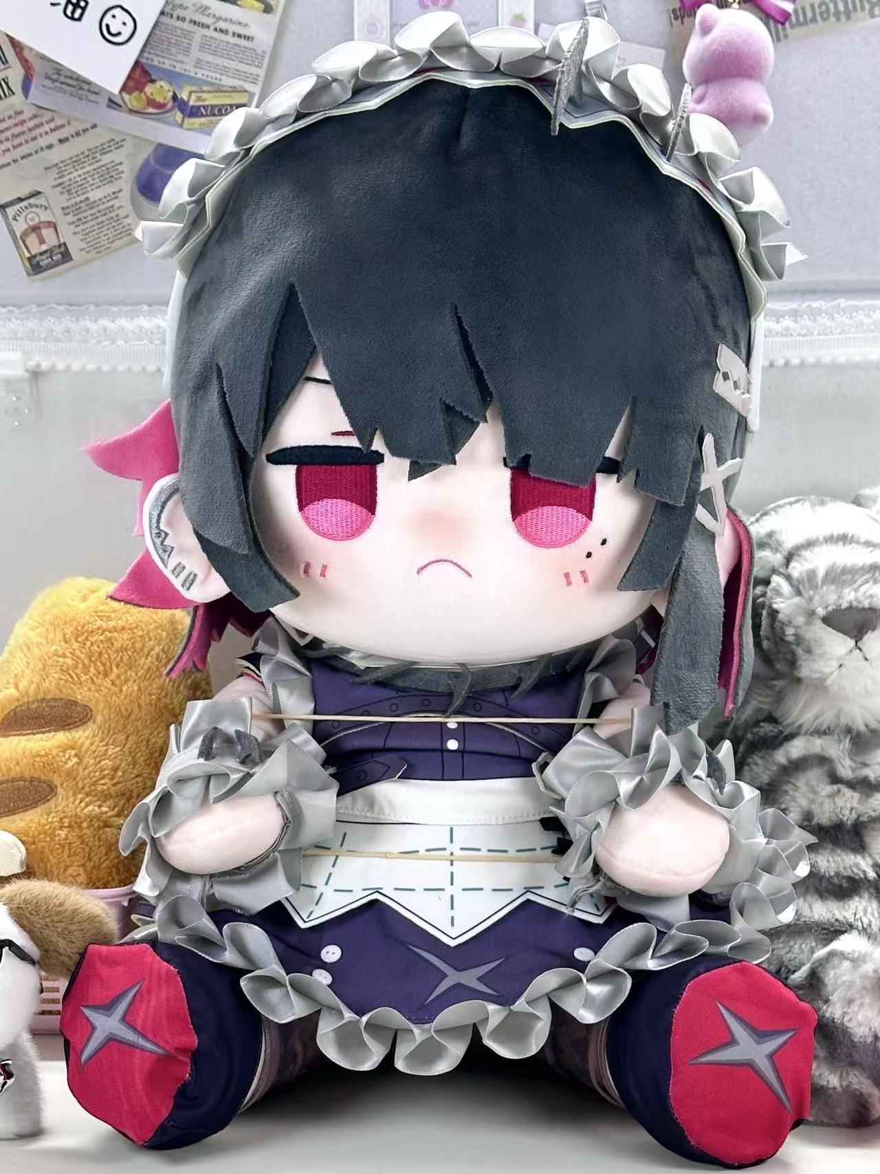 Monenjoy Zen-Zero Ellen Jo Body Pillow Cotton Doll, 40cm, Gift, Includes Tail, Accessories, and Interchangeable Clothes, Zen-Zero Zone Zero, Made to Order, Handmade in China 