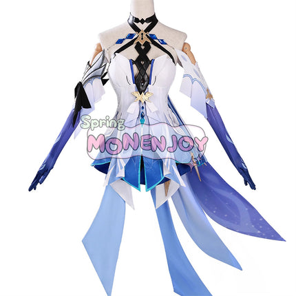 Monenjoy Genshin Impact Skirk Cosplay Costume with 3D Resin Accessories, Ships Same Day, Great Value when Purchased as a Set