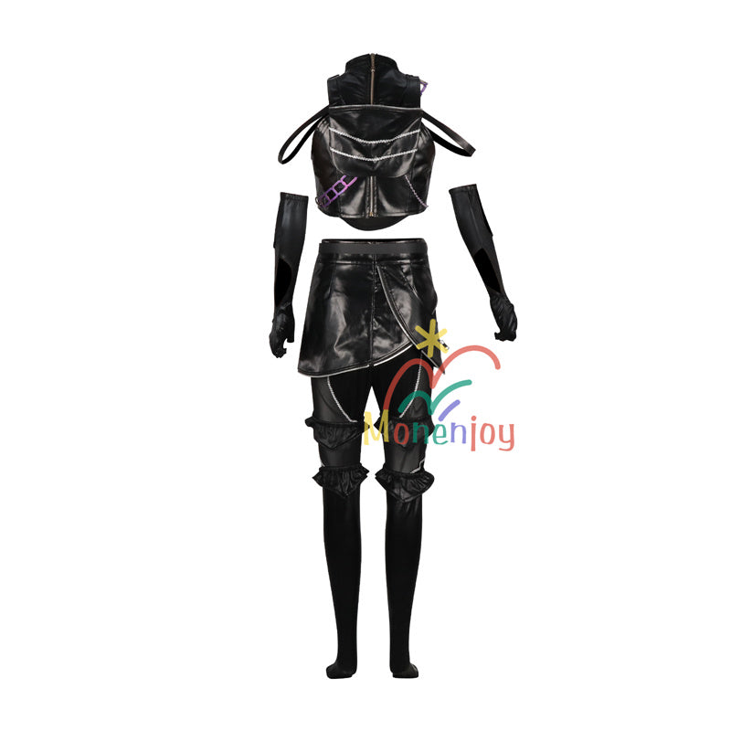 Monenjoy　KPOPガールズ! デーモン・ハンターズ 　ゾーイ　コスプレ衣装　Zoey　コスモスーツ　黒色　人工革　戦闘服　Saja Boys KPop Demon Hunters　バトルスーツ　GS1961