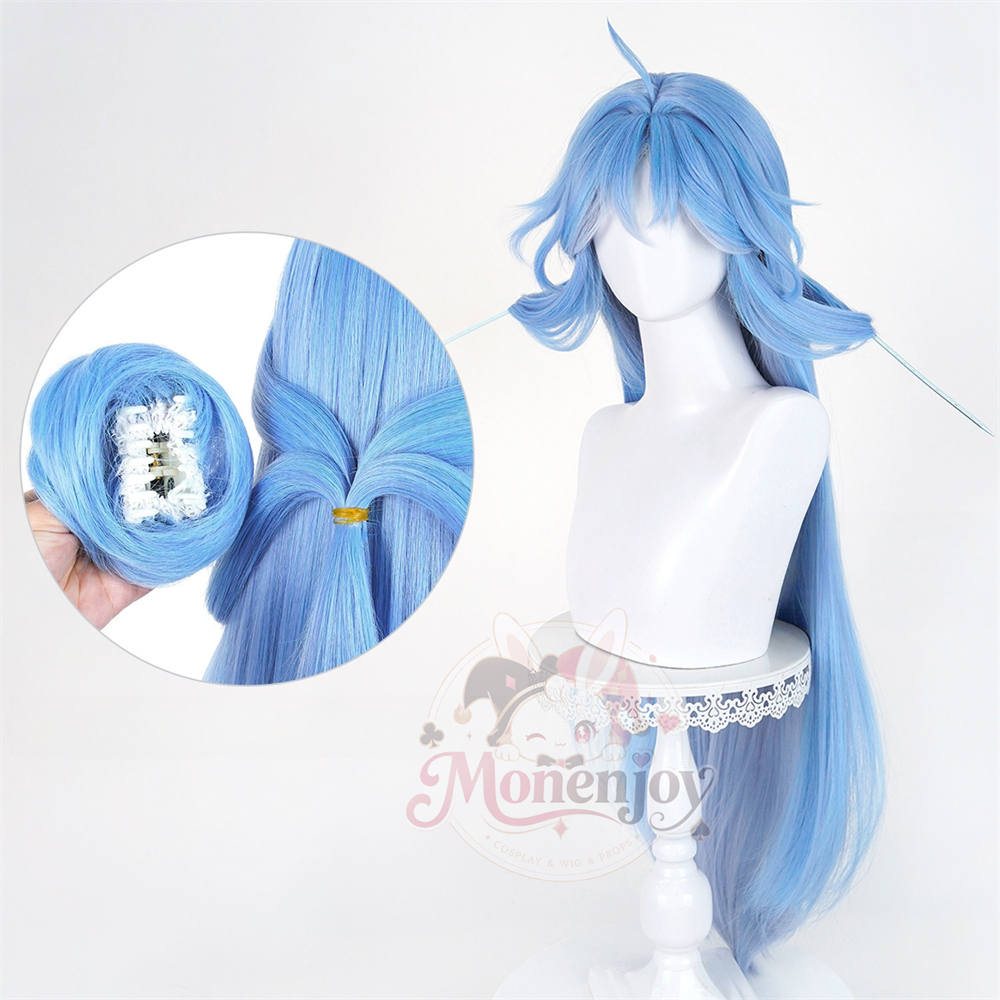 Monenjoy 鳴潮 清宵（セイショウ）ウィッグ 90cm 耐熱ロングカツラ 自然感高品質 コスプレ用鬘 Wuthering Waves Monenjoy
