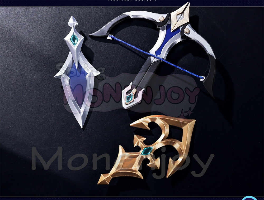 Monenjoy　原神 ローエン コスプレ 衣装  3Dプリント樹脂パーツ 氷元素 騎士団副隊長 イベント向け高品質 Monenjoy