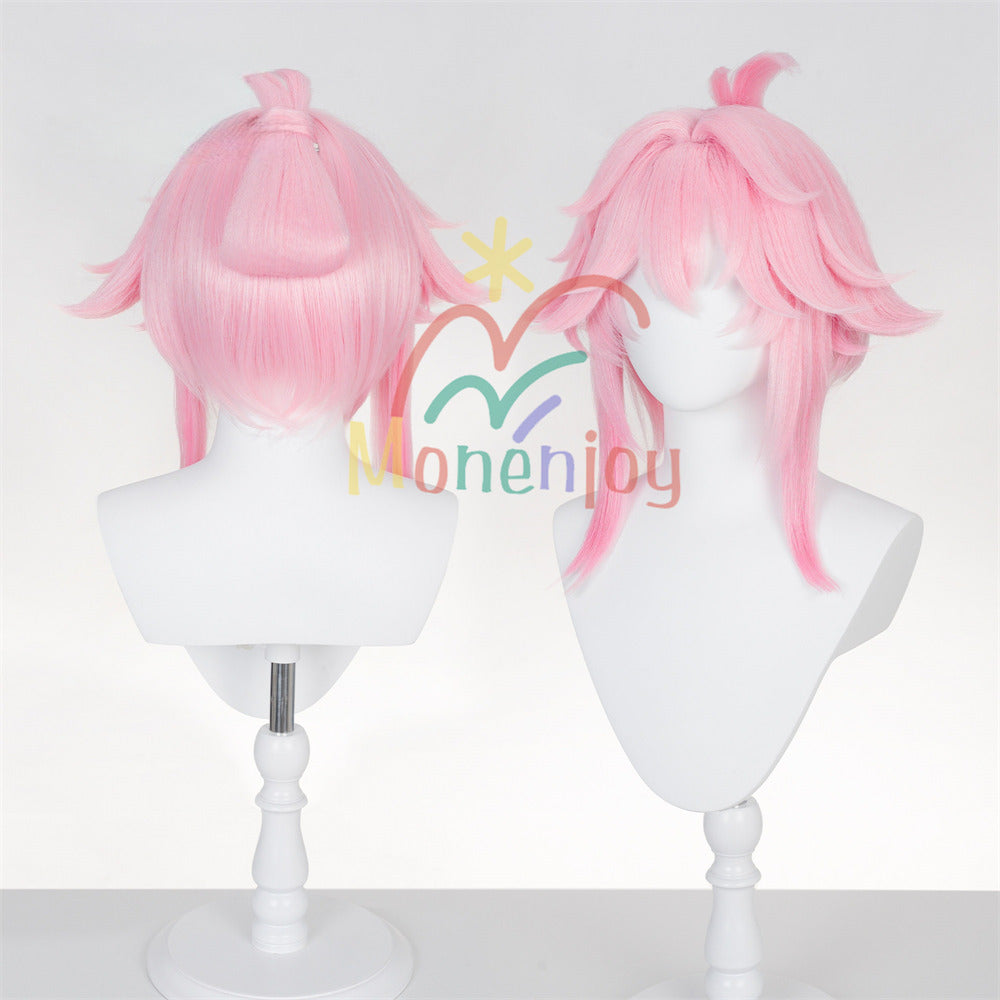 Monenjoy　崩壊スターレイル  緋英 ウィッグ　ピンク色　53cm　二相楽園　新惑星　 八重桜　カツラ　 MONENJOY