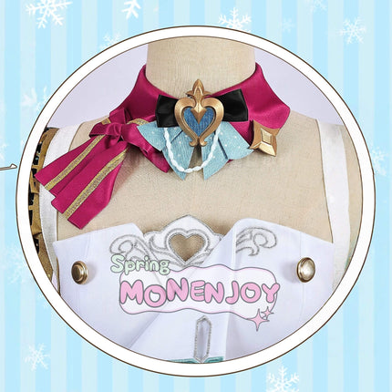Monenjoy 原神 Escoffier エスコフィエ コスプレ衣装　3d樹脂尻尾付　イベント　絢爛のフレーバー　Genshin Impact　コスチュームGS1426　 - Monenjoy