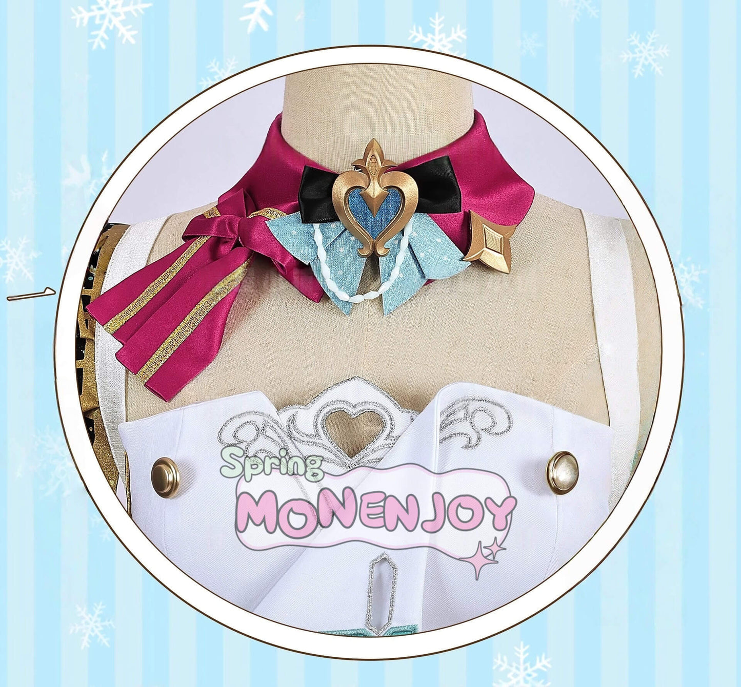 Monenjoy 原神 Escoffier エスコフィエ コスプレ衣装　3d樹脂尻尾付　イベント　絢爛のフレーバー　Genshin Impact　コスチュームGS1426　 - Monenjoy