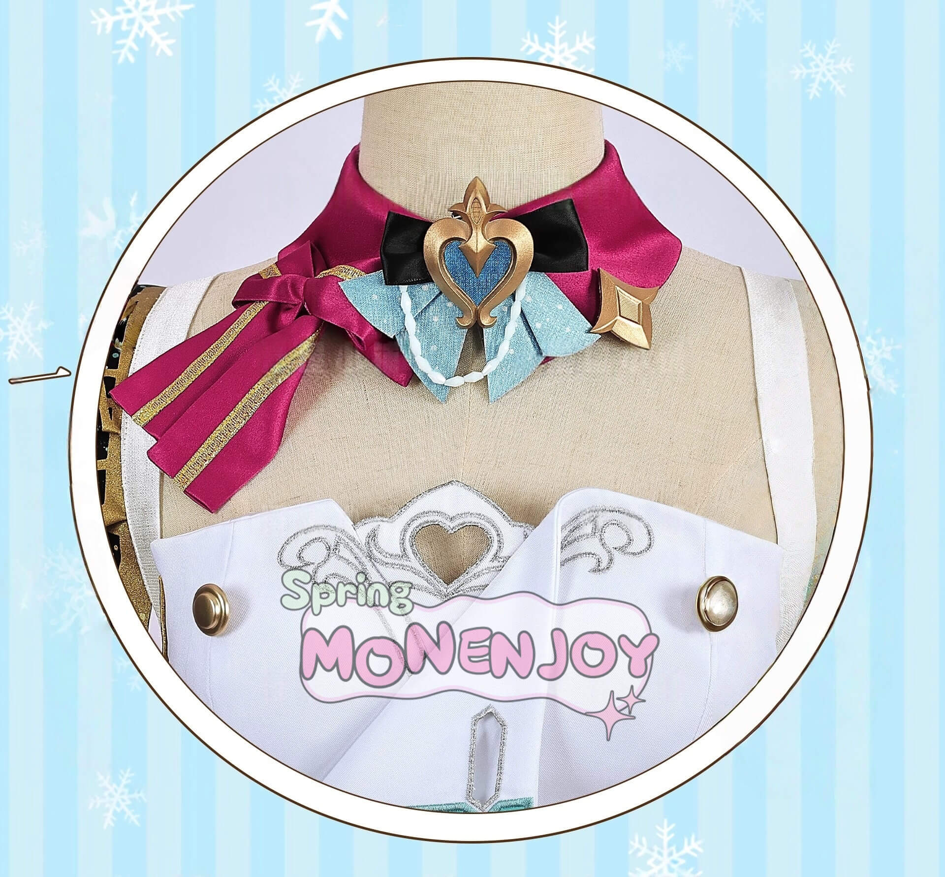 Monenjoy 原神 Escoffier エスコフィエ コスプレ衣装　3d樹脂尻尾付　イベント　絢爛のフレーバー　Genshin Impact　コスチュームGS1426　 - Monenjoy