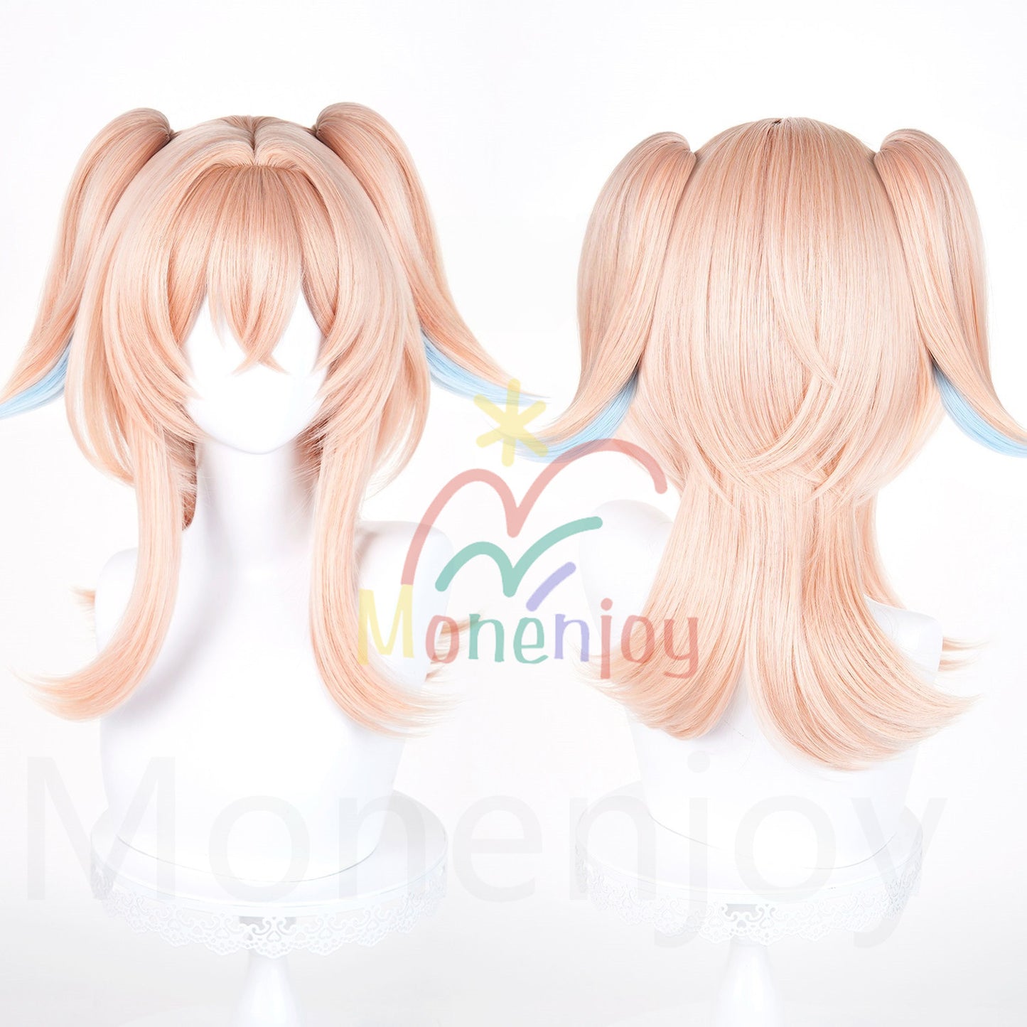 Monenjoy　原神　リンネア　ウィッグ　カツラ　コスプレ道具　付け毛のポニーテール　耐熱ウィッグ　2種類カラー MONENJOY