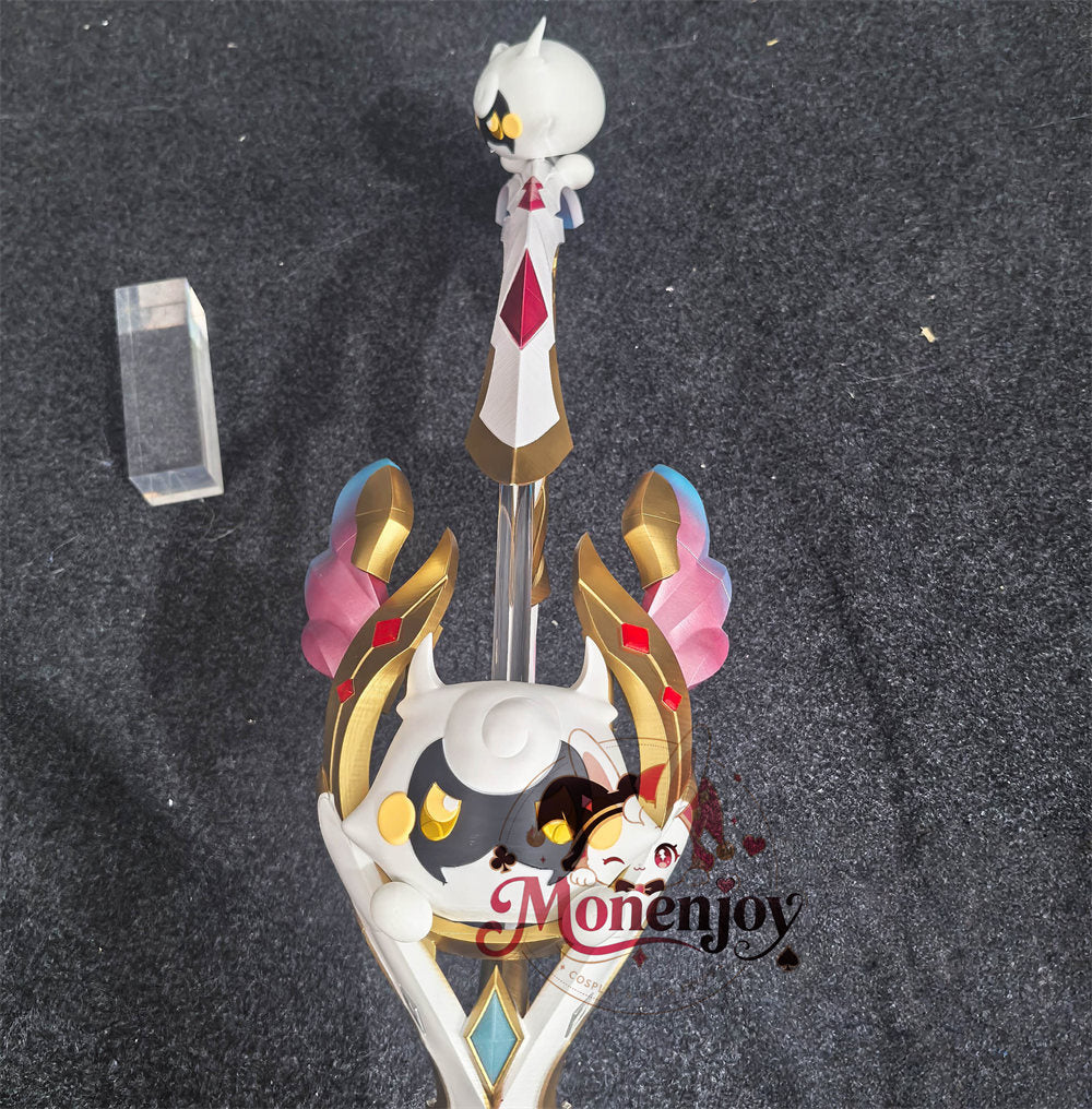 予約　Monenjoy　原神風　リンネア　弓 霜契の金枝 Golden Frostbound Oath　コスプレ道具　二次創作 同人オリジナルデザイン オリジナル風　モチーフ武器  2段階突破後　PLA材質　イベント舞台対応 MONENJOY