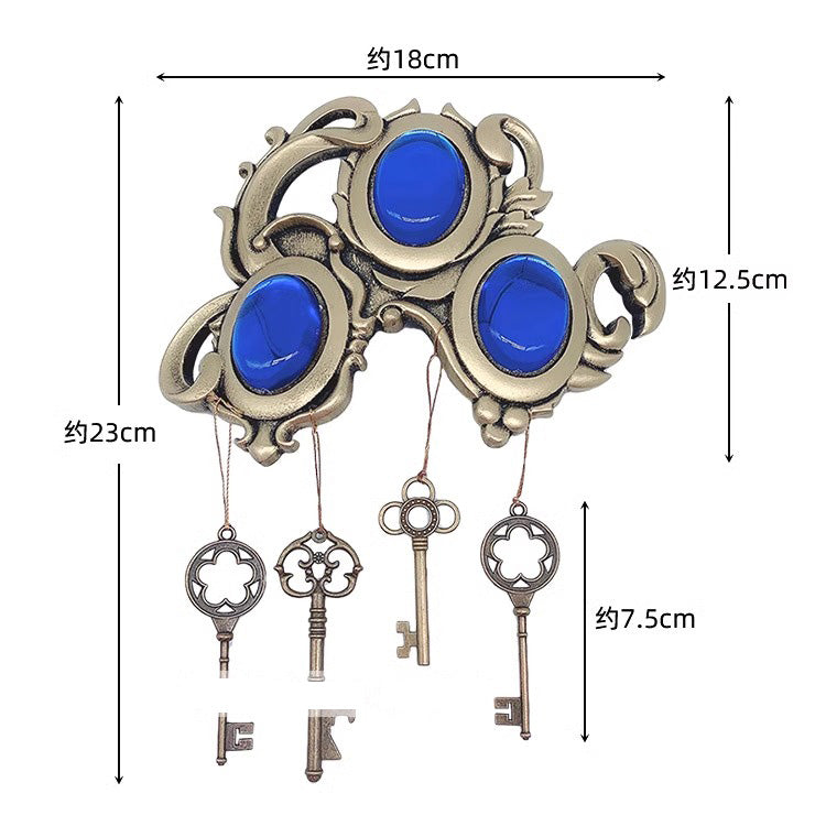 Monenjoy ツイステ コスプレ道具 学園長の鍵　カギ 腰飾り 腰かけ PU製　ディア・クロウリー 撮影道具　コスチューム　イベント　仮装　ハロウィン　学園祭　周年祭　おもちゃ ツイステッドワンダーランド - Monenjoy