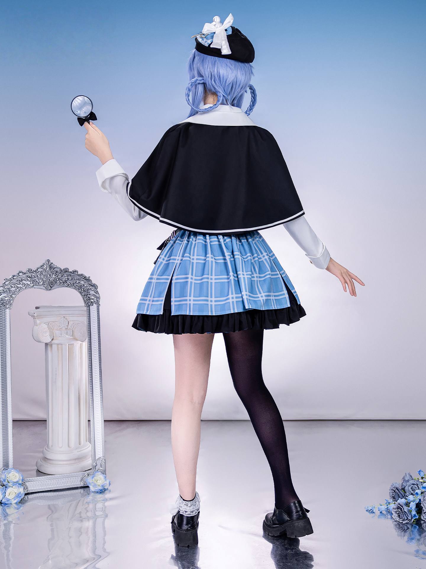 納品　Monenjoy　魔法少女ノ魔女裁判　まのさば 　橘 シェリー　コスプレ衣装　 名探偵　スカート　ユニフォーム　鞄＋帽子付 MONENJOY