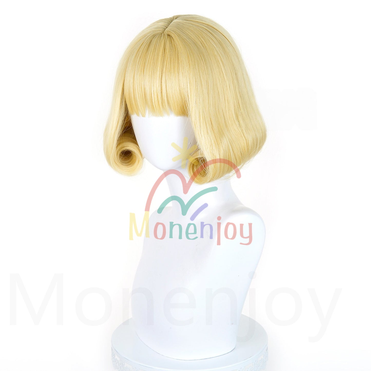 MONENJOY　呪術廻戦 来栖華　ウィッグ　長32cm　黄色　コスプレ道具　カツラ　耐熱ウィッグ MONENJOY