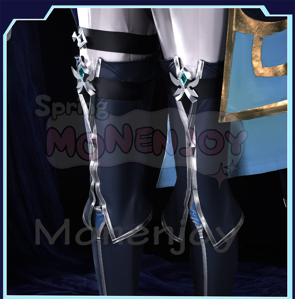 Monenjoy　原神 ローエン コスプレ 衣装  3Dプリント樹脂パーツ 氷元素 騎士団副隊長 イベント向け高品質 Monenjoy