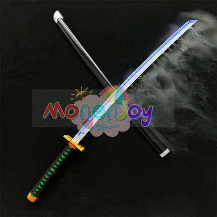 Monenjoy　鬼滅の刃　日輪刀　時透 無一郎　104cm　光る刃　スモークバージョン 日の呼吸の剣士　8色カラーチェンジ 　コスプレ道具　武器モデル　おもちゃ