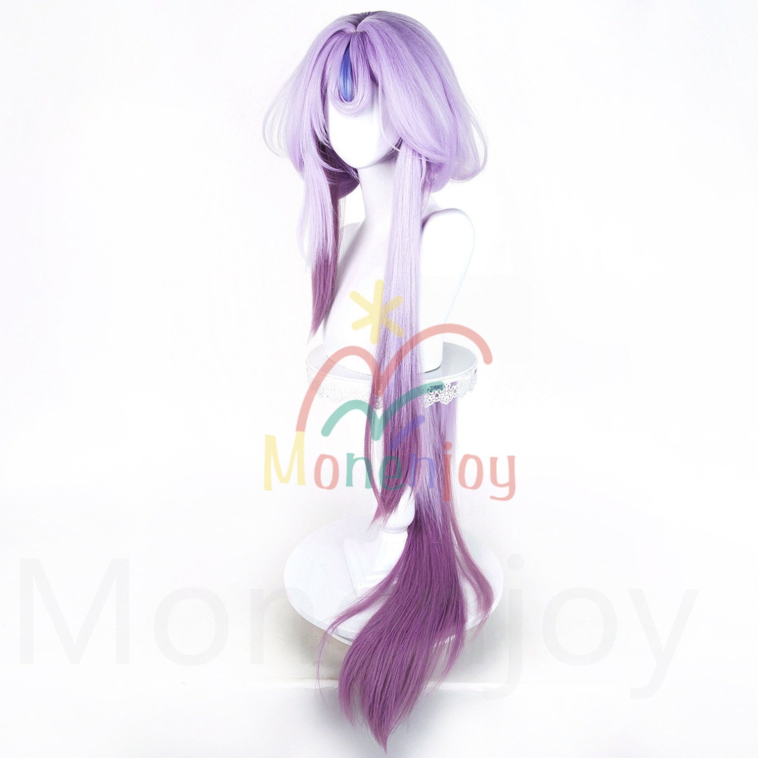 Monenjoy　アークナイツ　均　ウィッグ　カツラ　アクナイ　コスプレ道具　長120cm　Arknights　ふんわりヘア　耐熱ウィッグ　紫色 Monenjoy