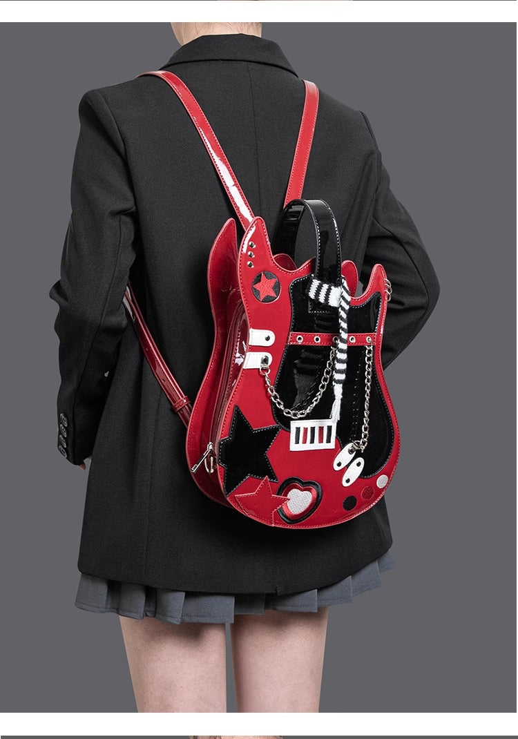 Monenjoy　痛バッグ　 ギター ショルダーバッグ アニメ　地雷系　パンク　渋谷　原宿ファション　コスプレ　2次元　萌えグッズ　バックパック/リュック 可愛い　デザイン　装備品　アクセサリー - Monenjoy