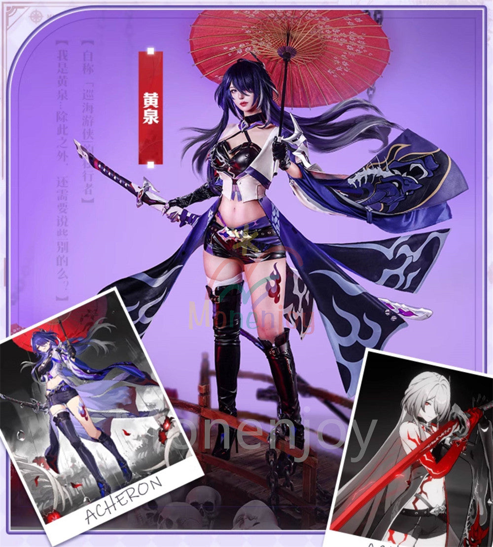 Monenjoy　崩壊スターレイル　集真赤　黄泉　コスプレ衣装　  巡海レンジャー　Acheron　Galaxy Ranger　コスチューム　豪華パーツ　 MONENJOY